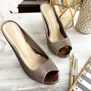 Tresmode sparkle open toe heels size 37